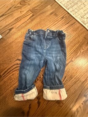 Burberry Kids Dark Blue Denim Roll-Cuff Jeans